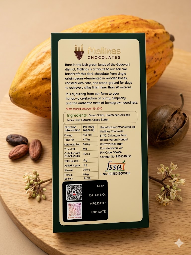 70% dark chocolate with monk fruit