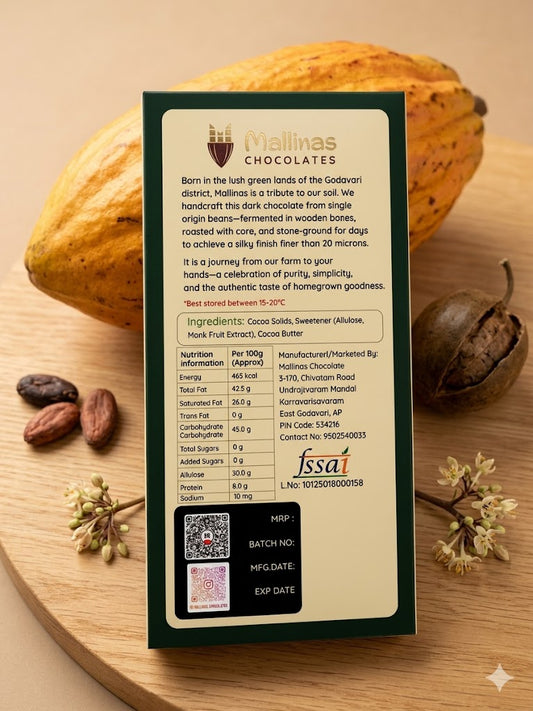 70% dark chocolate with monk fruit